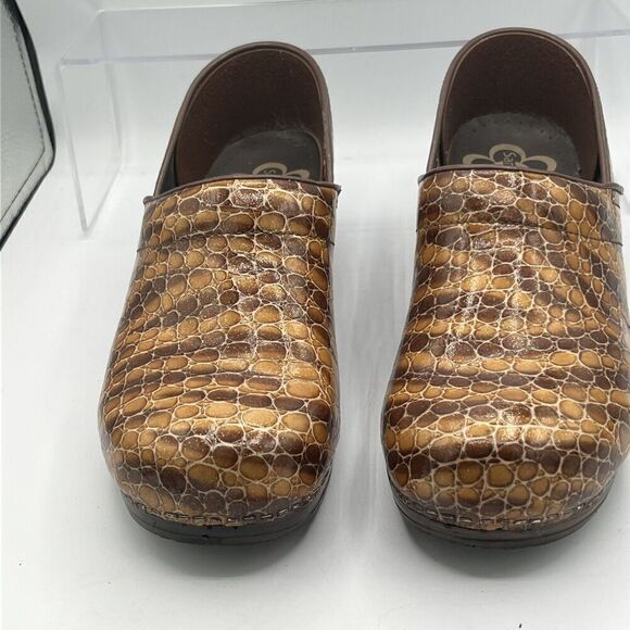 Sanita Danish Comfort Clogs Embossed Metallic Snakeskin  Size EU 41 US 9.5-10 - Picture 2 of 10